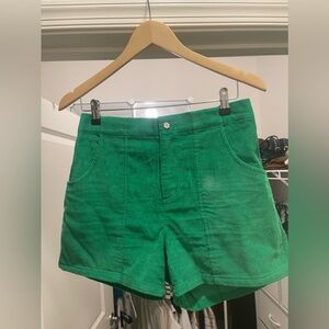 Teddy Fresh Women's Corduroy Shorts - Green - Size Medium